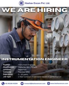 Keshav Encon Pvt. Ltd. Hiring Instrumentation Engineers in Rajasthan