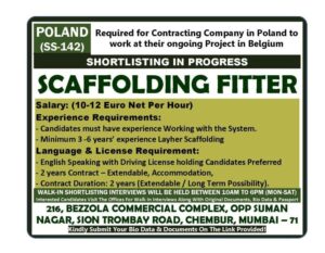 🇵🇱 🇧🇪 High-Paying Role in Europe: Scaffolding Fitter (Poland/Belgium)