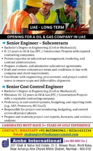 🌟 Urgent Requirement for Abu Dhabi 🇦🇪 | Semi Government Oil & Gas Division | Client Interview November 2025