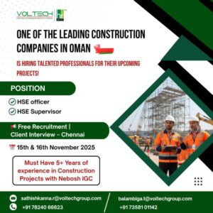 🇴🇲 HSE Professionals Needed: HSE Officer & Supervisor (Oman)
