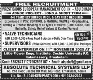 🇦🇪 ABU DHABI – ADNOC Project (Valve Services)