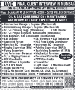 UAE Oil & Gas Construction Jobs | Final Client Interview