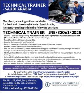 Saudi Arabia Technical Trainer (Automotive) 🇸🇦🚗