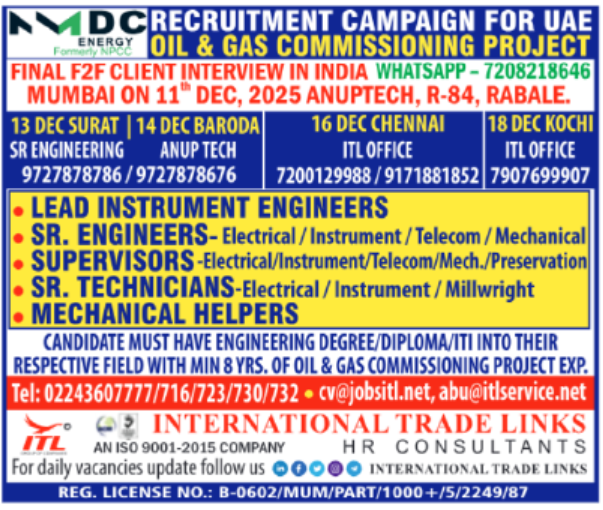 NMDC Oil & Gas Commissioning Campaign (UAE)