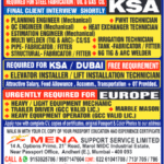 🌍 KSA | Dubai | Europe – Multiple Technical Vacancies
