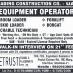 UAE Equipment Operator Jobs 2026 – Boom Loader, Forklift & Bobcat Operators