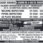 Saudi Arabia Welding Inspector Jobs 2026 – Piping Inspectors & 3G Welders | Visa Ready