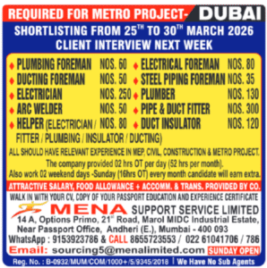 🚇  Major Opportunities on the Dubai Metro Project! 🇦🇪