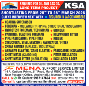 🇸🇦 Large-Scale Hiring for Oil & Gas Project in KSA
