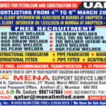 UAE Construction & Oil Jobs 2026 – Walk-in Interview Mumbai & Baroda