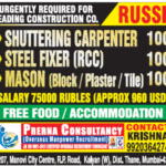 Russia Construction Jobs 2026 | Carpenter, Mason, Steel Fixer Hiring | High Salary