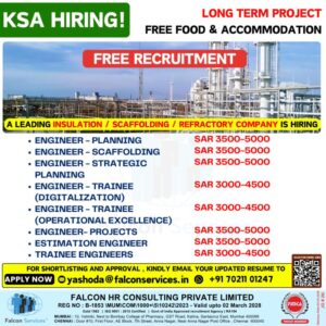 Saudi Arabia Engineering Jobs 2026 | Planning, Scaffolding & Project Engineers