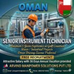 FREE Recruitment for Senior Instrument Technicians – Oman 🇴🇲