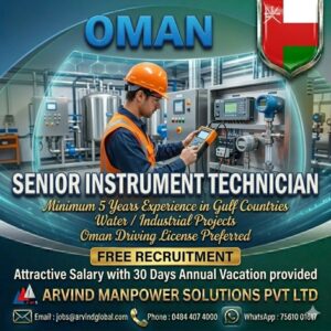 FREE Recruitment for Senior Instrument Technicians – Oman 🇴🇲