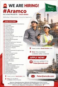 Saudi Aramco Jobs 2026 | Engineering, QAQC, Planning & Oil Gas Careers
