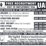 UAE Free Recruitment – Welder & Pipe Fitter Jobs
