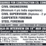 Congo Construction Company Hiring Civil Engineers, Supervisors & Foreman