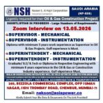 🛢️ Saudi Arabia Oil & Gas Jobs 2026 – Mechanical & Instrumentation Supervisors Required
