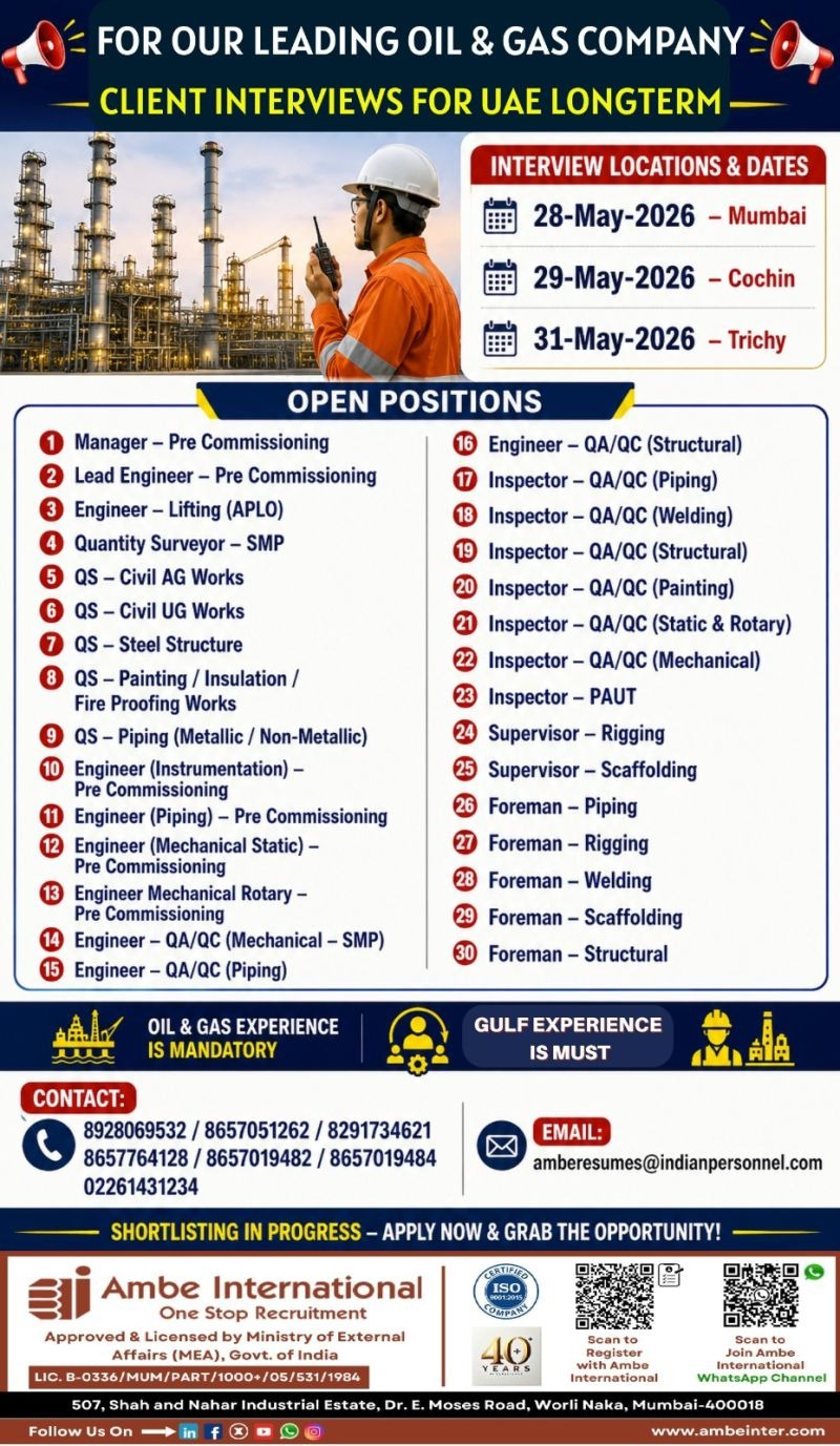 🏭 Blog Post 1: Massive Oil & Gas Hiring for UAE (Long-Term) 🇦🇪