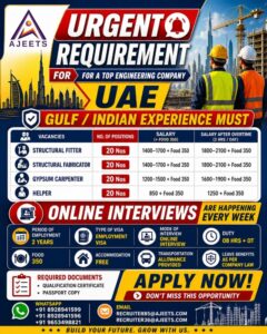 🏗️ Urgent Requirement for UAE Engineering Company 🇦🇪