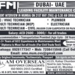 Dubai UAE – Facility Maintenance Company Jobs 2026 🇦🇪