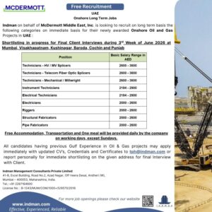 🇦🇪 Free Recruitment for UAE Onshore Oil & Gas Projects