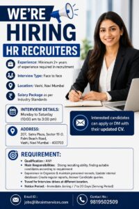 HR Recruiter Jobs in Navi Mumbai – Immediate Hiring