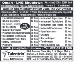 🇴🇲 Oman LNG Shutdown Project Jobs – Free Recruitment | Multiple Vacancies