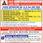 🇦🇪 UAE Oil & Gas Construction Jobs – Welders, Fabricators & Piping Supervisors