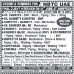 🇦🇪 NBTC UAE Jobs – ADNOC Project Hiring Engineers, QA/QC Professionals & Supervisors