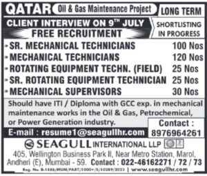 🇶🇦 Qatar Oil & Gas Maintenance Jobs | Mechanical Technicians & Supervisors | Free Recruitment
