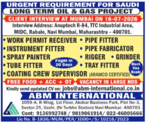 Saudi Arabia Long-Term Oil & Gas Project Jobs | Pipe Fitters, Instrument Fitters & Riggers