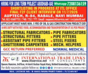 Abu Dhabi Oil & Gas Construction Jobs – Client Interview in Mumbai