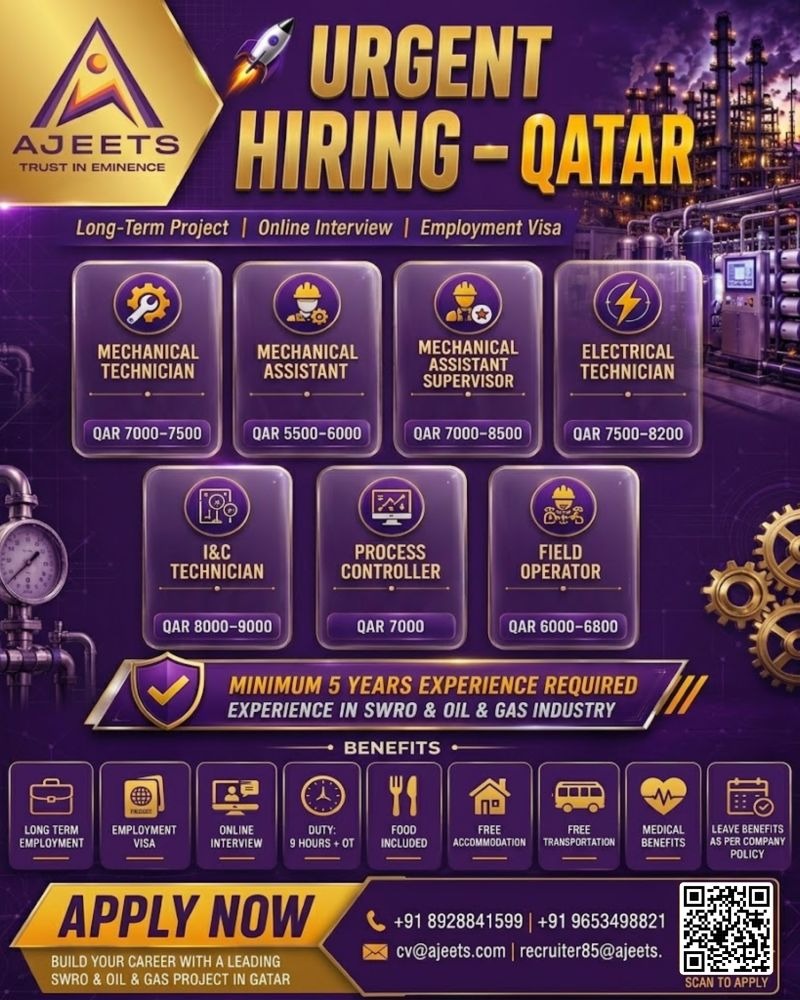 qatar-oil-gas-project-technician-supervisor-jobs-ajeets qatar-oil-gas-project-technician-supervisor-jobs-ajeets