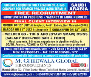 Saudi Arabia Aramco Welder Jobs 2026 | 6G TIG & ARC Welding Vacancies | Free Recruitment