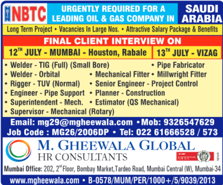 NBTC Saudi Arabia Oil & Gas recruitment for welders, mechanical fitters, planners, engineers, estimators, riggers, and pipe fabricators. saudi-arabia-nbtc-oil-gas-long-term-project-jobs-july-2026